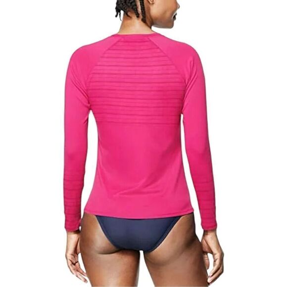 Speedo Women's Fuschia Performance Long Sleeve Crewneck Top size Large - Picture 2 of 10